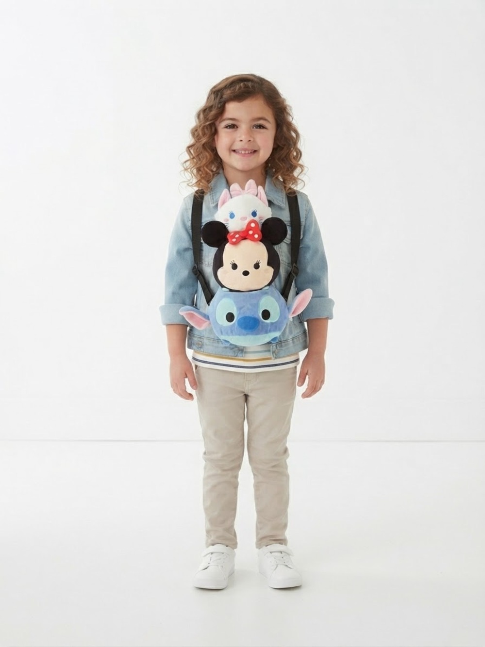 Disney Tsum Tsum Plush Kids Backpack Stitch Minnie Mouse Marie Stacked